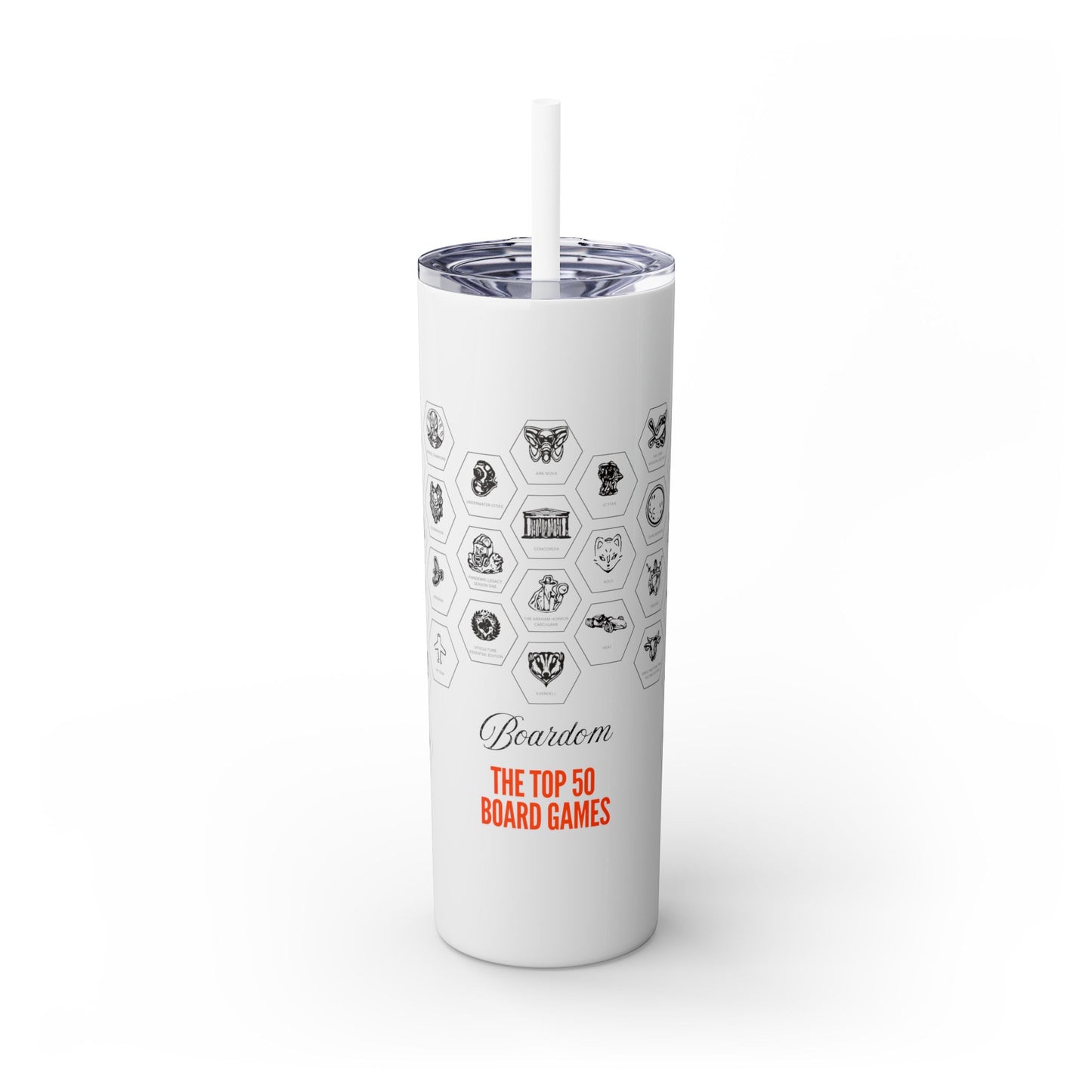 Board Game Sticker Skinny Tumbler (with Straw)