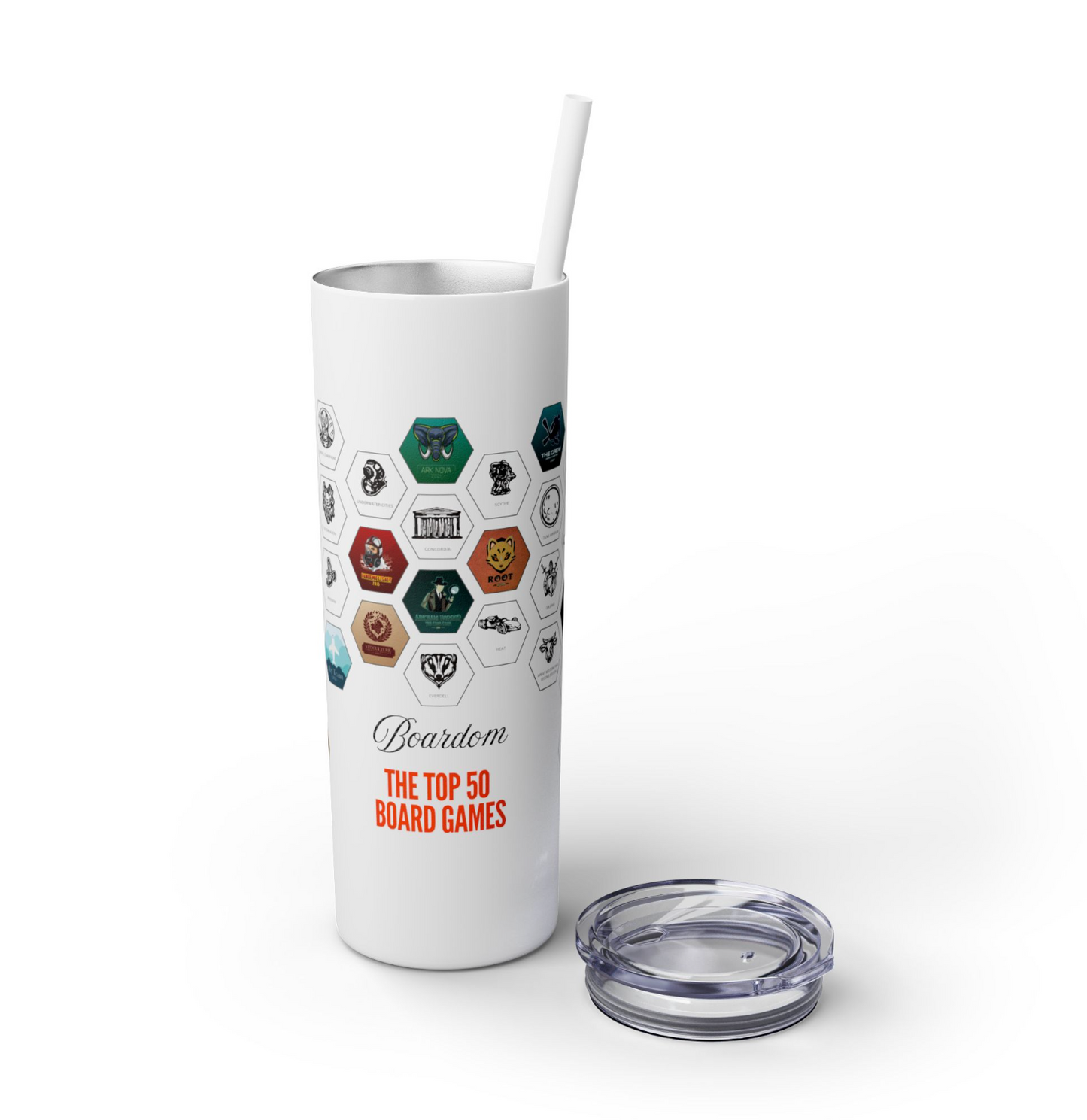 Board Game Sticker Skinny Tumbler (with Straw)