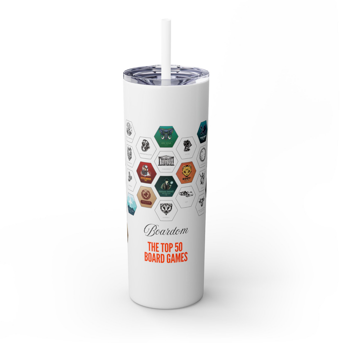 Board Game Sticker Skinny Tumbler (with Straw)