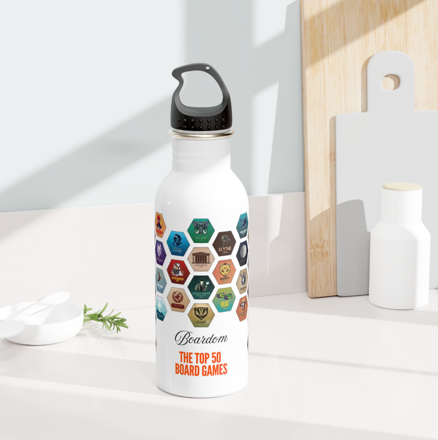 Board Game Sticker Stainless Steel Bottle