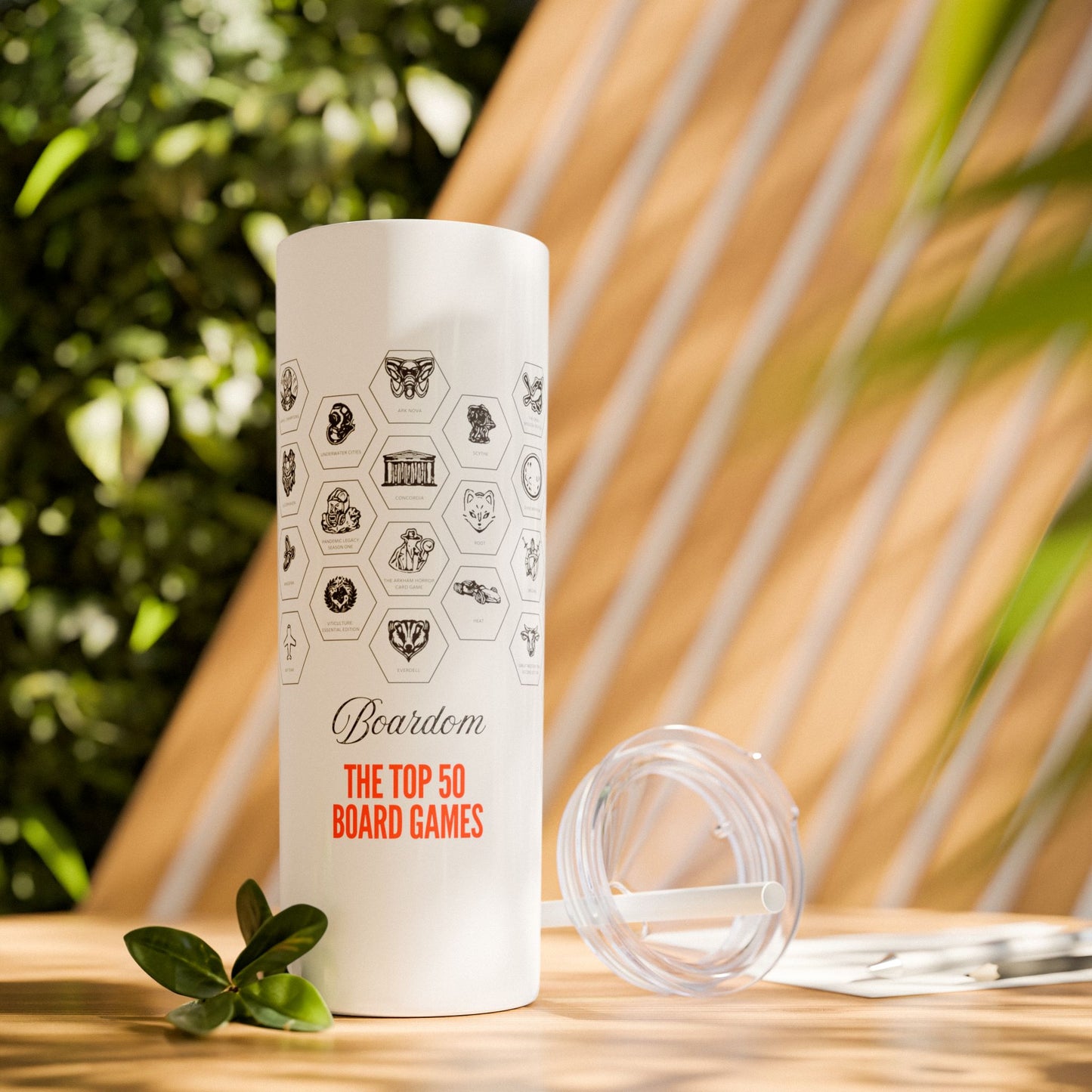 Board Game Sticker Skinny Tumbler (with Straw)